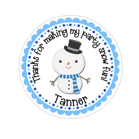 Snowman Personalized Holiday Gift Sticker