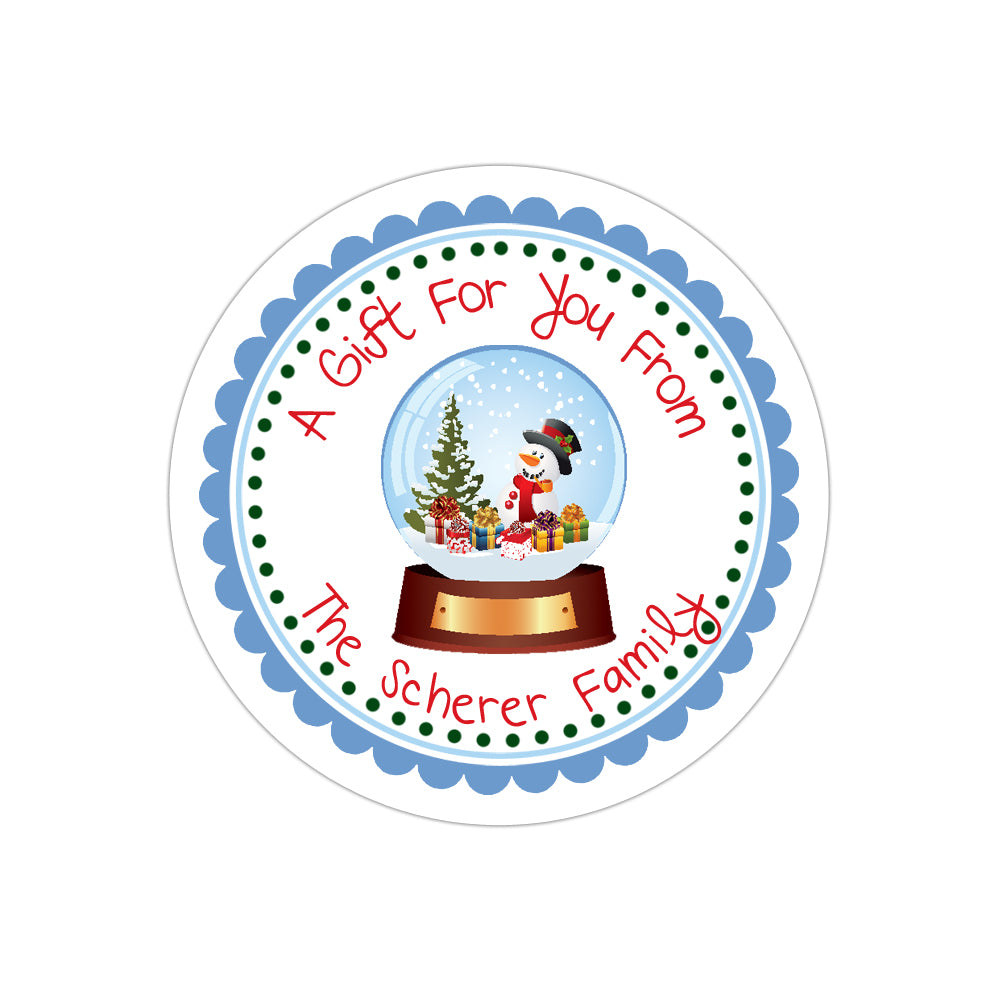 Winter Snowglobe Personalized Sticker Christmas Stickers - INKtropolis