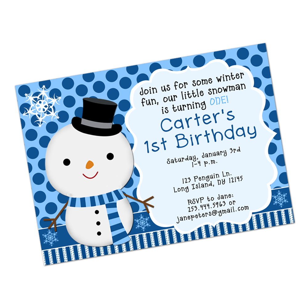 Snowman Digital Invitation Digital Invitations - INKtropolis