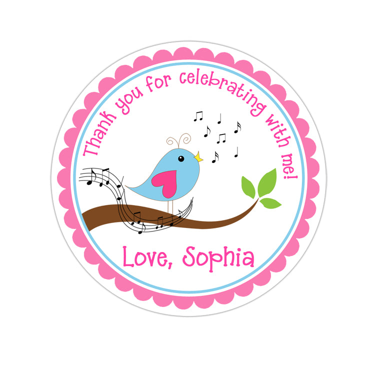 Song Bird Personalized Sticker Birthday Stickers - INKtropolis