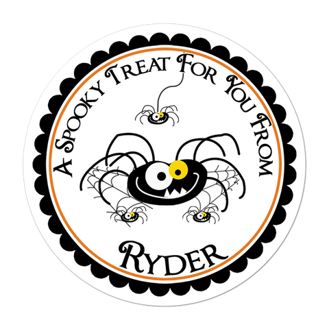 Spooky Spiders Personalized Halloween Sticker