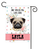 personalized pug lover garden flag