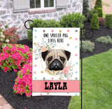 Personalized Garden Flag - Spoiled Pug Lover