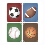 Sports Football Baseball Soccer Basketball Nursery Wall Art Decor Poster, Print, Framed or Canvas - Set of 4 kids room art - INKtropolis