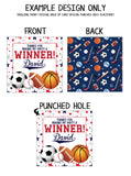 Personalized Sports Birthday Favor Tags