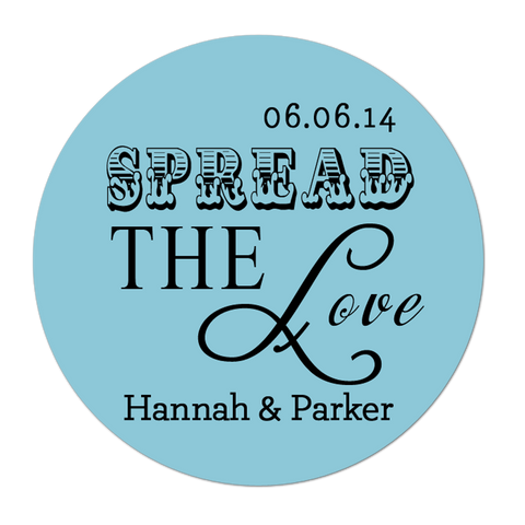 Spread The Love Personalized Wedding Favor Sticker