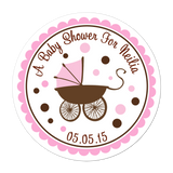 Baby Carriage Personalized Sticker Baby Shower Stickers - INKtropolis