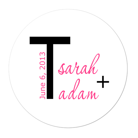 Modern Monogram Personalized Wedding Favor Sticker
