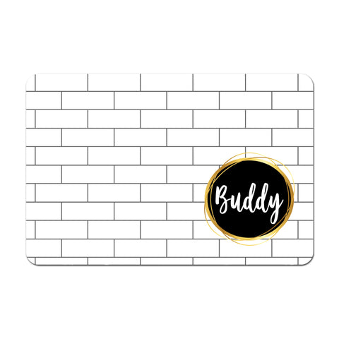 Personalized Pet Food Placemat - Farmhouse Subway Tile