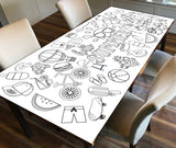 Hello Summer Coloring Banner, Poster, Paper Table Cover