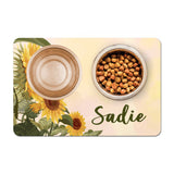 Personalized Pet Food Placemat - Sunflower