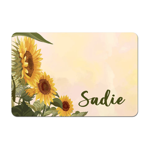 Personalized Pet Food Placemat - Sunflower