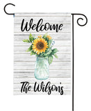 personalized vase of sunflowers garden flag