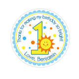 Sunshine With Age Personalized Sticker Birthday Stickers - INKtropolis