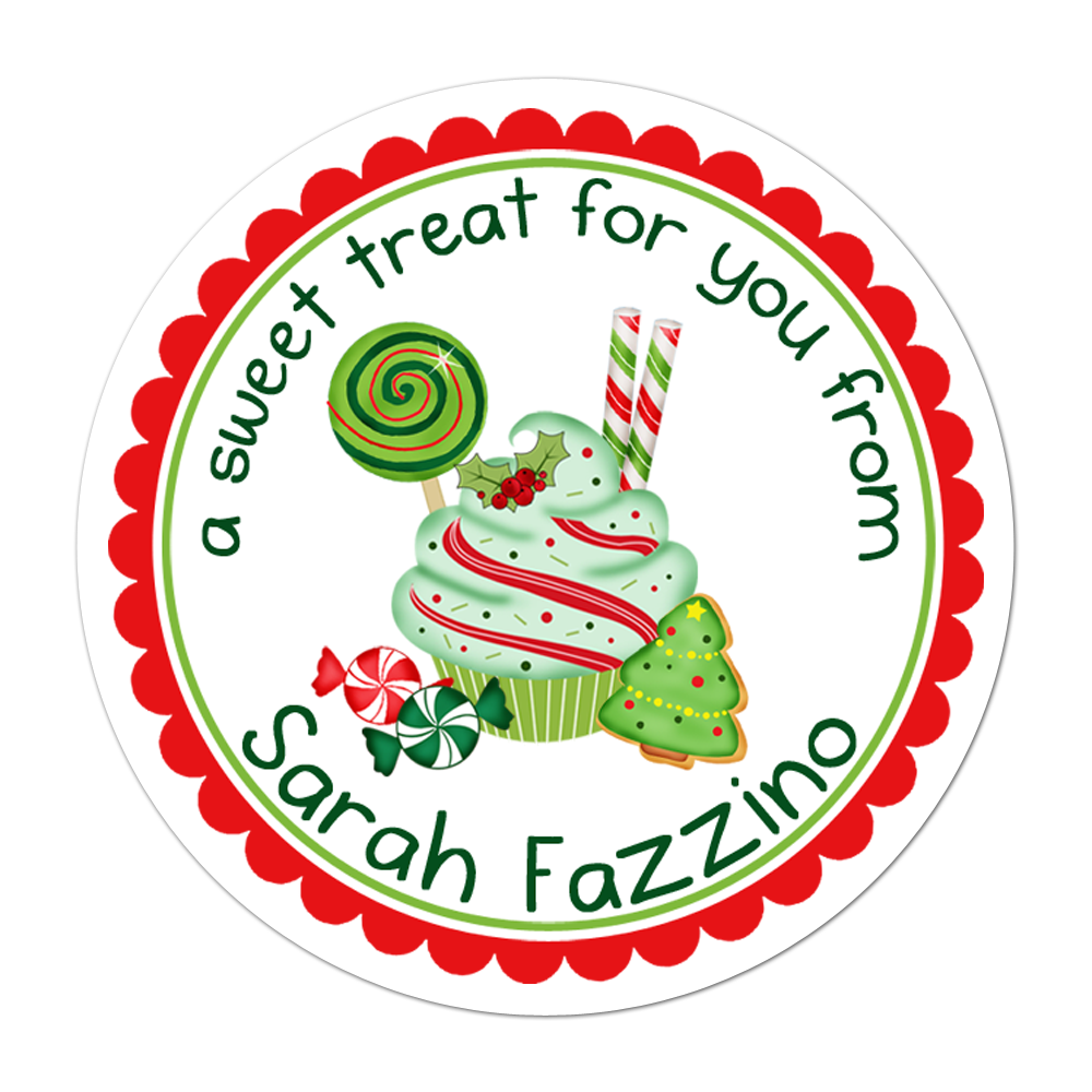 Holiday Sweets Personalized Sticker Christmas Stickers - INKtropolis