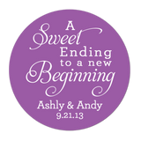 Sweet Ending To A New Beginning Personalized Sticker Wedding Stickers - INKtropolis