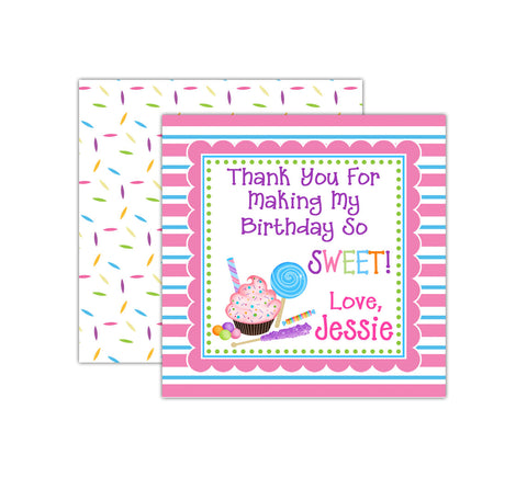 Personalized Sweet Shoppe Birthday Favor Tags