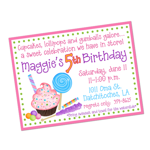 Sweet Shoppe Digital Birthday Invitation