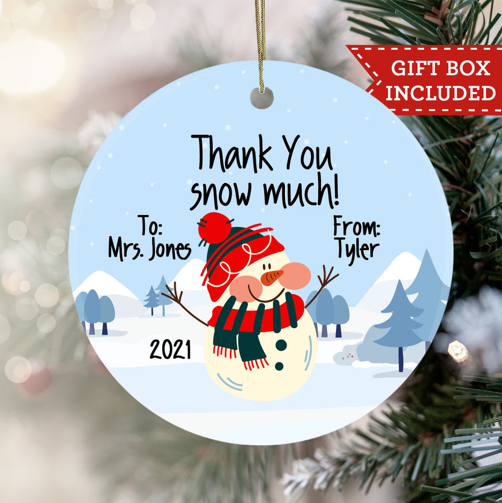Personalized Teacher Christmas Ornament - Snowman