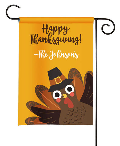 Personalized Thanksgiving Garden Flag - Turkey