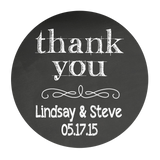 Thank You Chalkboard Style Personalized Sticker Wedding Stickers - INKtropolis