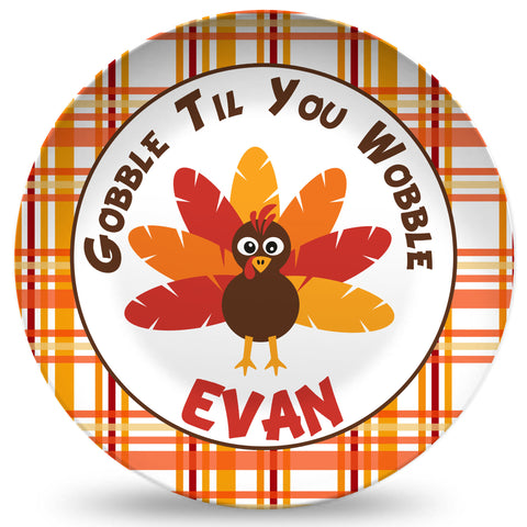 Personalized Thanksgiving Turkey Plate