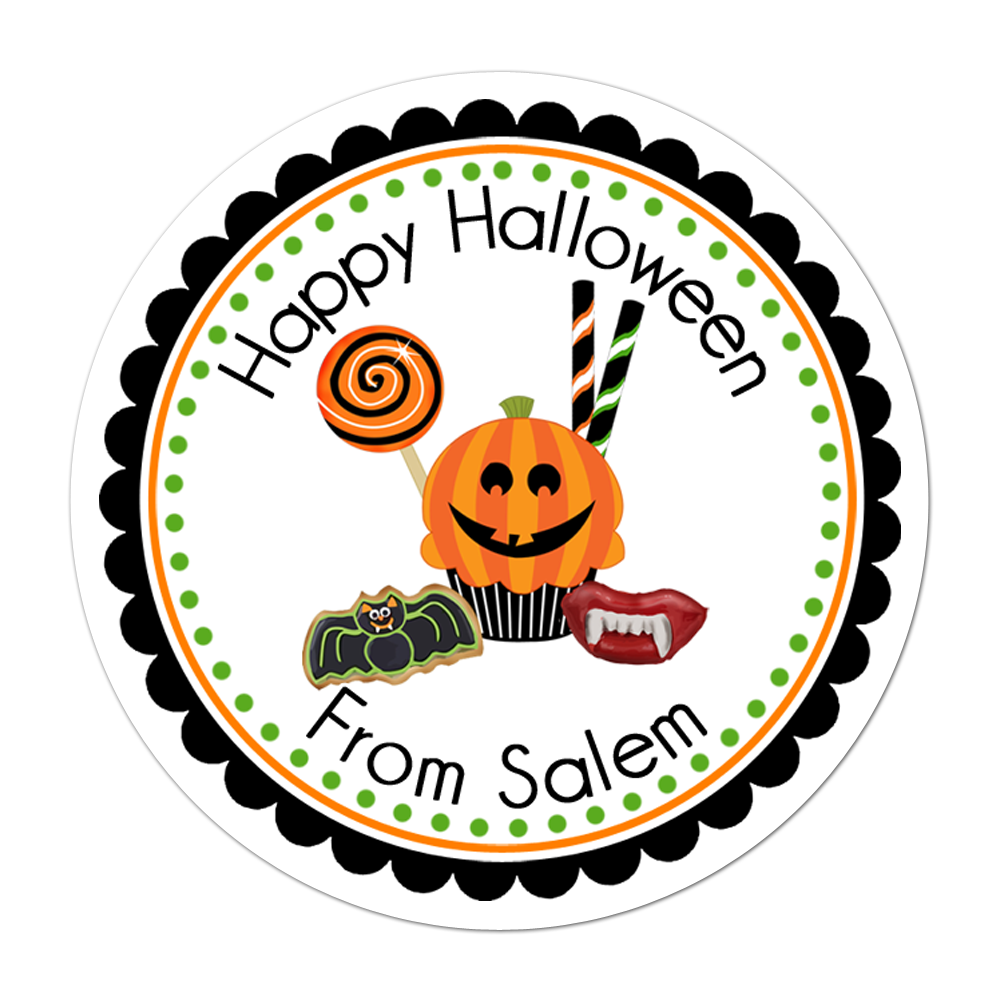 Treats Personalized Sticker Halloween Stickers - INKtropolis