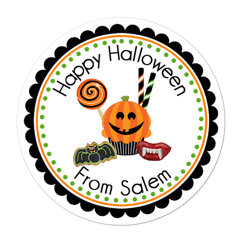 Halloween Treats Personalized Halloween Sticker