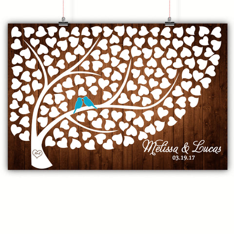 Wedding Heart Tree Guest Book Alternative - Medium Wood