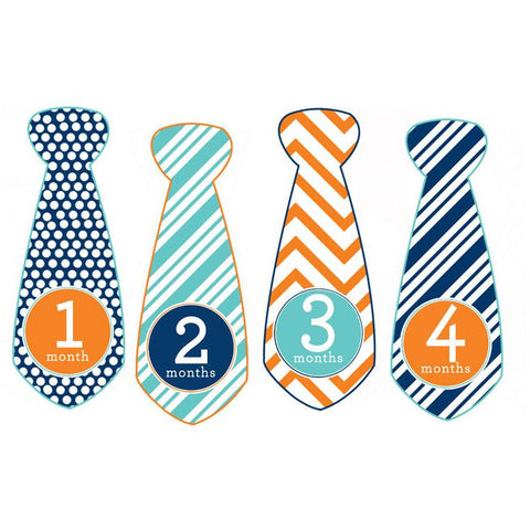 Trendy Tot Baby Month Stickers - Tie Shaped
