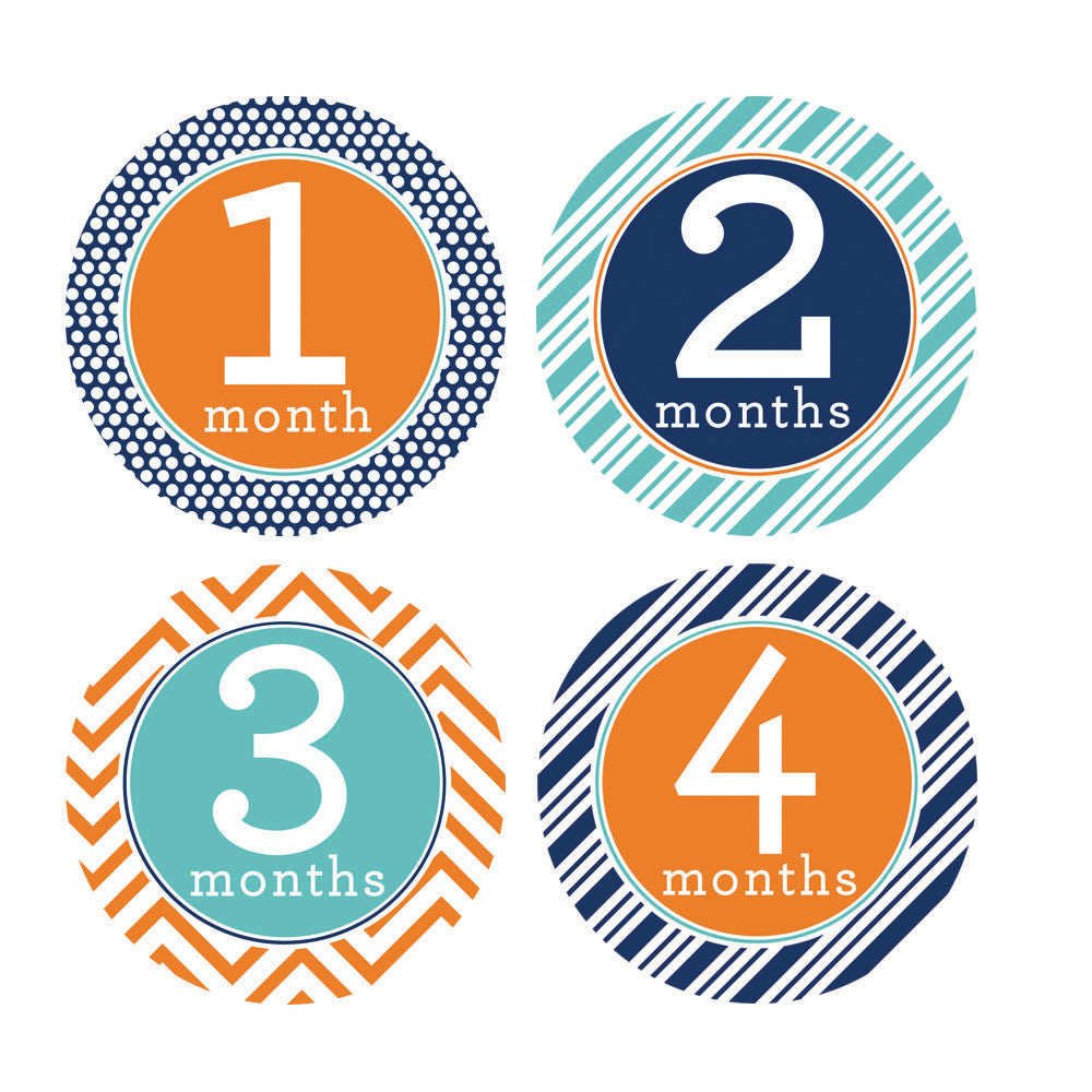 Trendy Tot Monthly Baby Stickers onesie sticker - INKtropolis