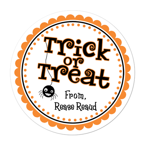 Trick Or Treat Personalized Halloween Sticker