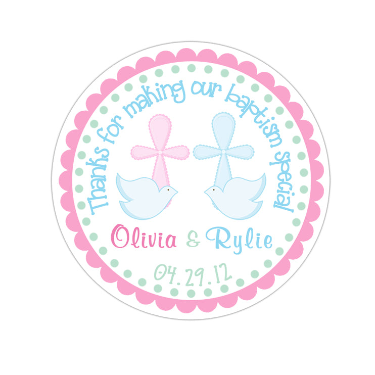 Twin Doves Personalized Sticker Miscellaneous Stickers - INKtropolis