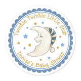 Moon And Stars Personalized Sticker Baby Shower Stickers - INKtropolis
