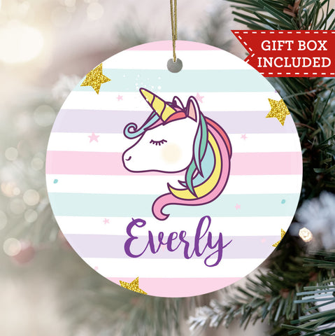 Personalized Kids Unicorn Ornament