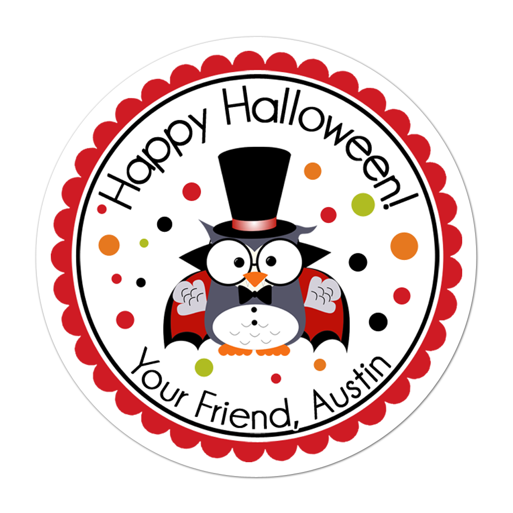 Dracula Owl Personalized Sticker Halloween Stickers - INKtropolis