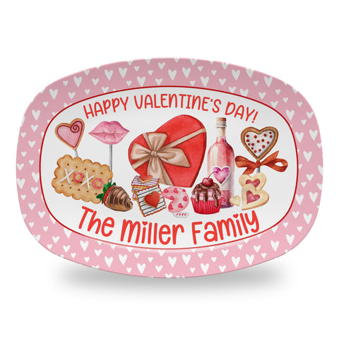 Personalized Valentine's Day Platter, Serving Tray - Sweets and Treats