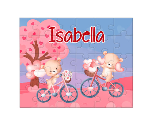 Personalized Teddy Bear Valentine's Day Jigsaw Puzzle