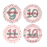 Pink and Dark Sage Monthly Baby Stickers onesie sticker - INKtropolis