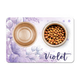 Personalized Pet Food Placemat - Purple Watercolor