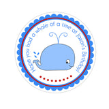 Whale Personalized Sticker Birthday Stickers - INKtropolis