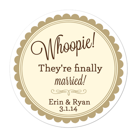Whoopie Pie Personalized Wedding Favor Sticker