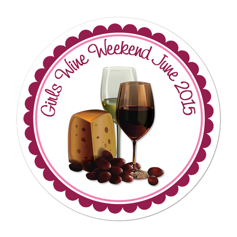 Wine And Cheese Personalized Sticker