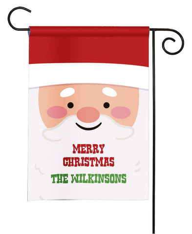 Personalized Christmas Garden Flag - Santa Claus Face