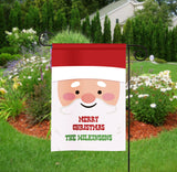 Personalized Christmas Garden Flag - Santa Claus Face