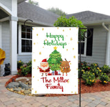 Personalized Christmas Garden Flag - Santa Claus and Reindeer