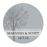 Winter Tree Personalized Sticker Wedding Stickers - INKtropolis