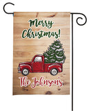 personalized vintage truck christmas flag 