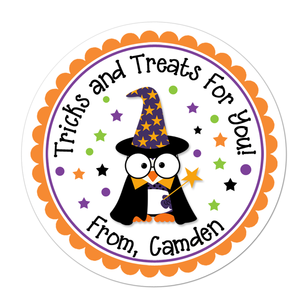 Wizard Owl Personalized Sticker Halloween Stickers - INKtropolis