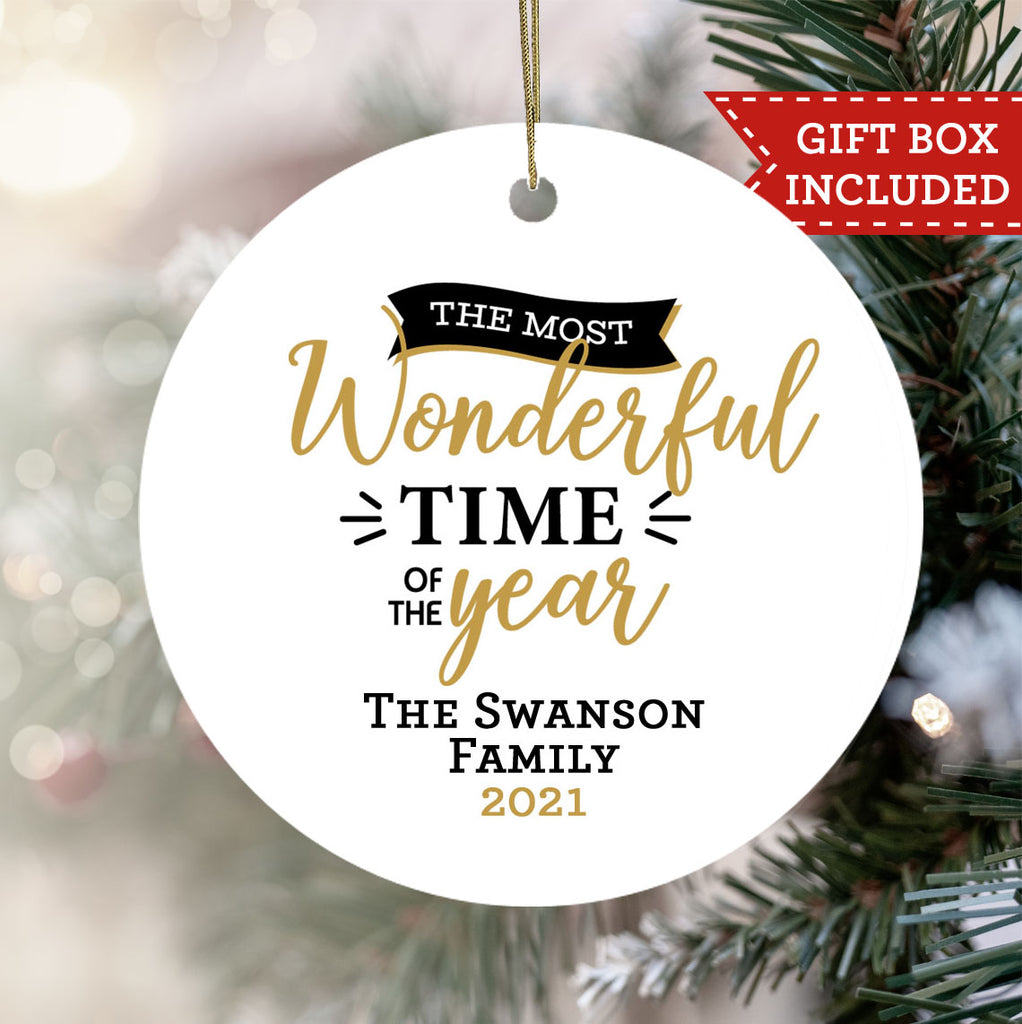 Personalized Family Christmas Ornament - It's The Most Wonderful Time Of Year